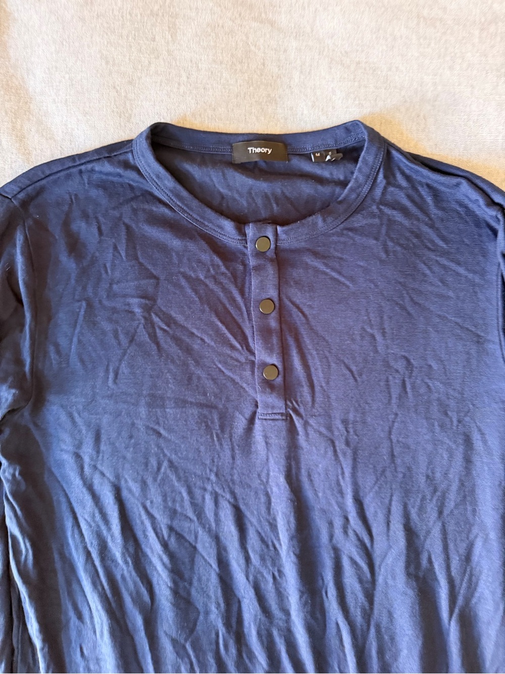 Theory Men's Navy Long-Sleeve Henley